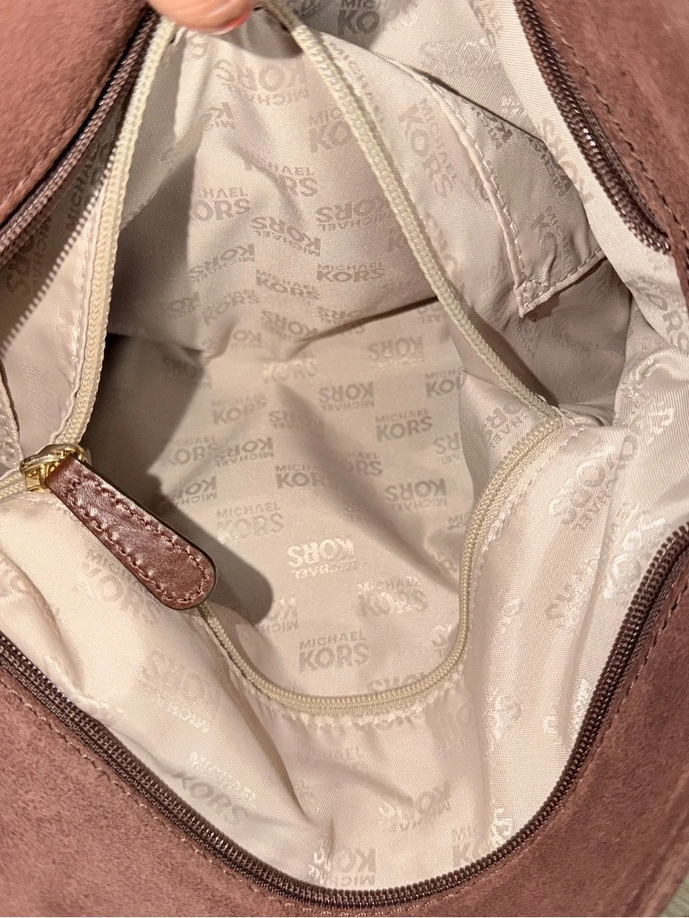 Michael Kors Hudson Hobo  Brown Suede Shoulder Bag